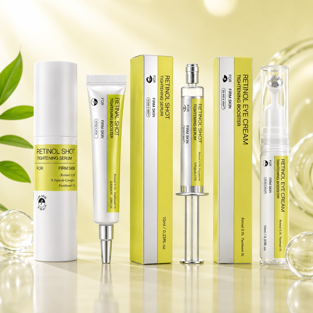 Retinol Shot™ – Kit Rejuvenecedor 4 en 1 para Rostro y Ojos