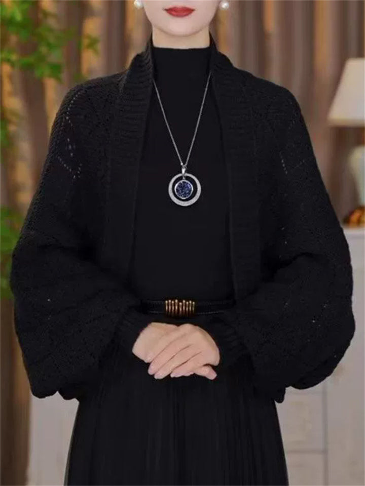 Candy Color Hollow Knitted Cardigan Wrap Top for Women