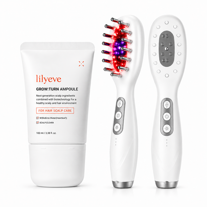 Lilyeve™ Grow Turn Complete Hair System - Sérum + Cepillo LED para potenciar tu rutina capilar diaria.